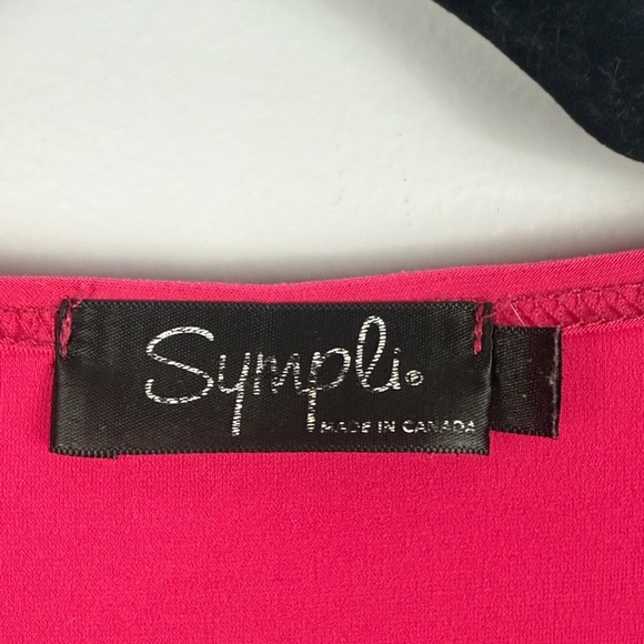 Sympli Fuchsia Smooth Fabric Minimalist Casual 3/4 Sleeve Blouse Size 12 - Picture 3 of 11